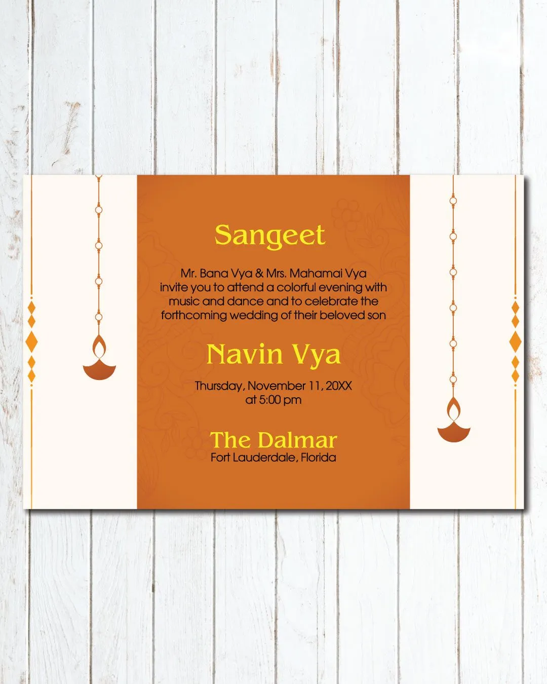 Diwali Decorative Greetin Indian Wedding Invitation