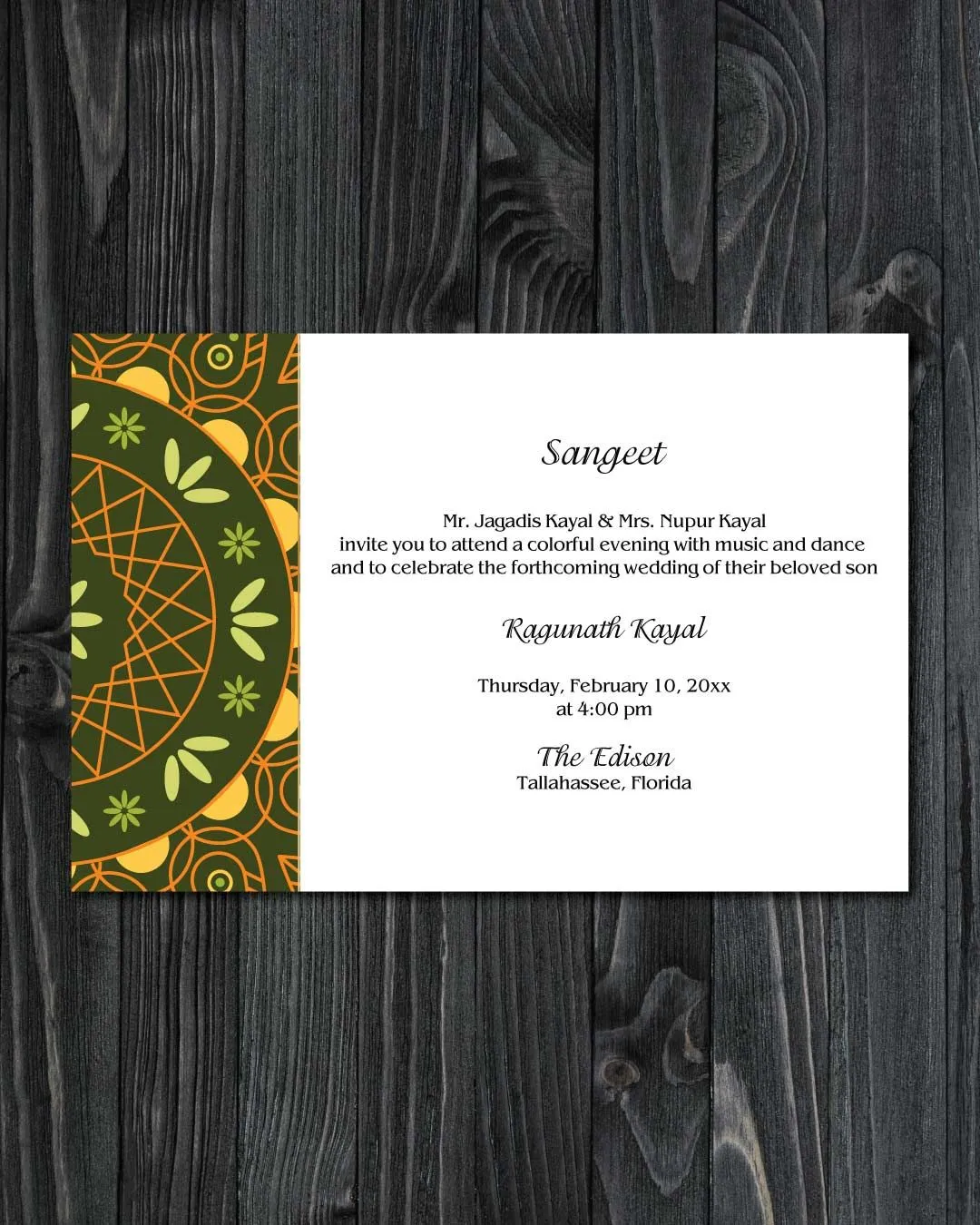 Spring Floral Mandala Indian Wedding Invitation