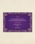 Round Purple and Gold Indian Wedding Invitation