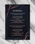 Golden Waves Simple Flat 5x7 Spanish & English Wedding Invitation