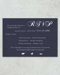 Laser Cut Blue Simple Flat 5x7 Spanish & English Wedding Invitation