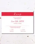 Red Invitation Leaves Simple Flat 5x7 Spanish & English Wedding Invitation