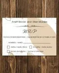 Beige Abstract Shapes Simple Flat 5x7 Spanish & English Wedding Invitation