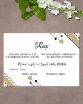 Elegant Beige and Black Simple Flat 5x7 Spanish & English Wedding Invitation