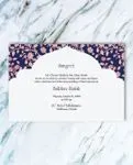 Vintage Floral on Blue Indian Wedding Invitation