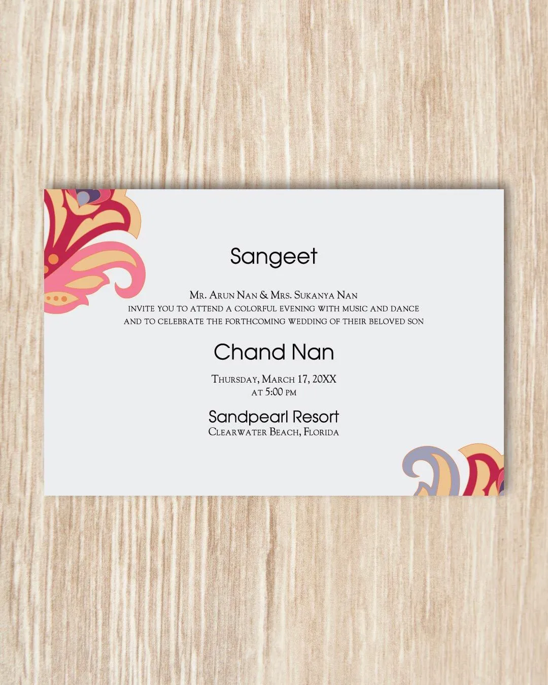 Lively Spring Flowers Indian Wedding Invitation
