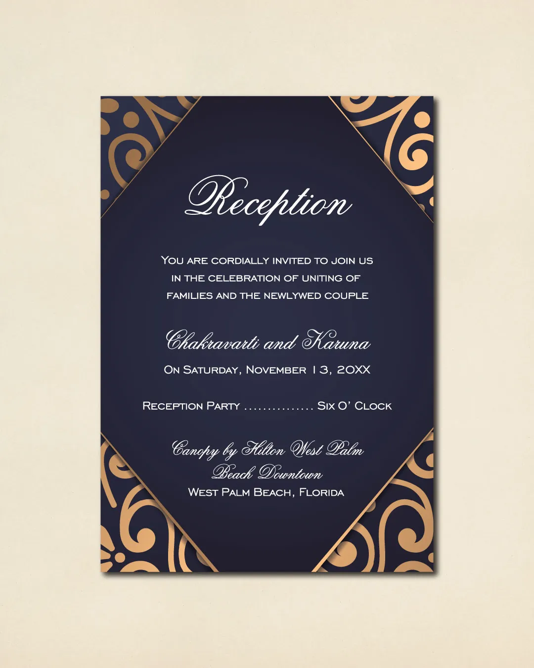 Diwali Flowers Decoration Indian Wedding Invitation