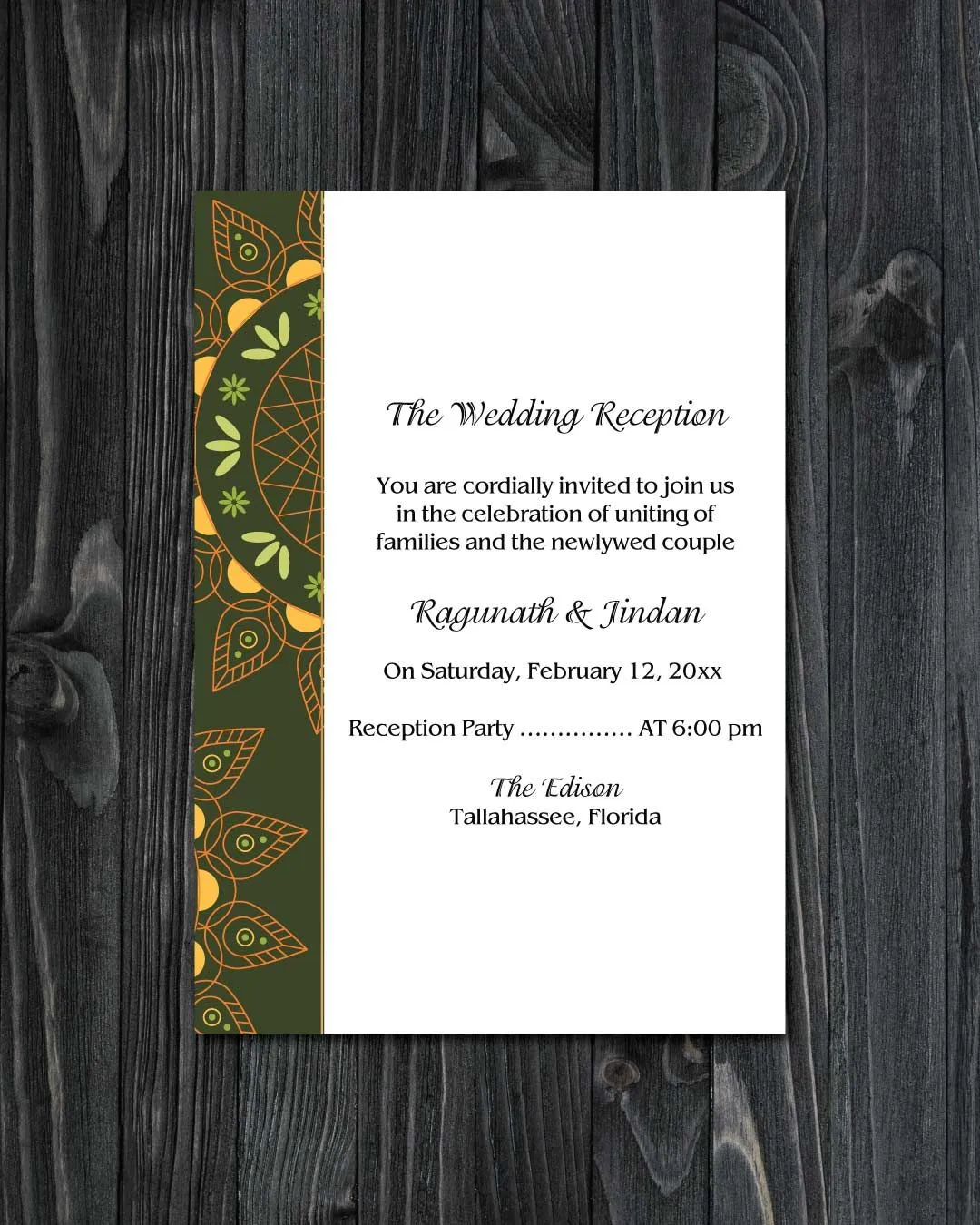 Spring Floral Mandala Indian Wedding Invitation