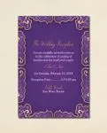 Round Purple and Gold Indian Wedding Invitation