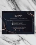 Golden Waves Simple Flat 5x7 Spanish & English Wedding Invitation