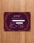 Purple Abstract Border Indian Wedding Invitation
