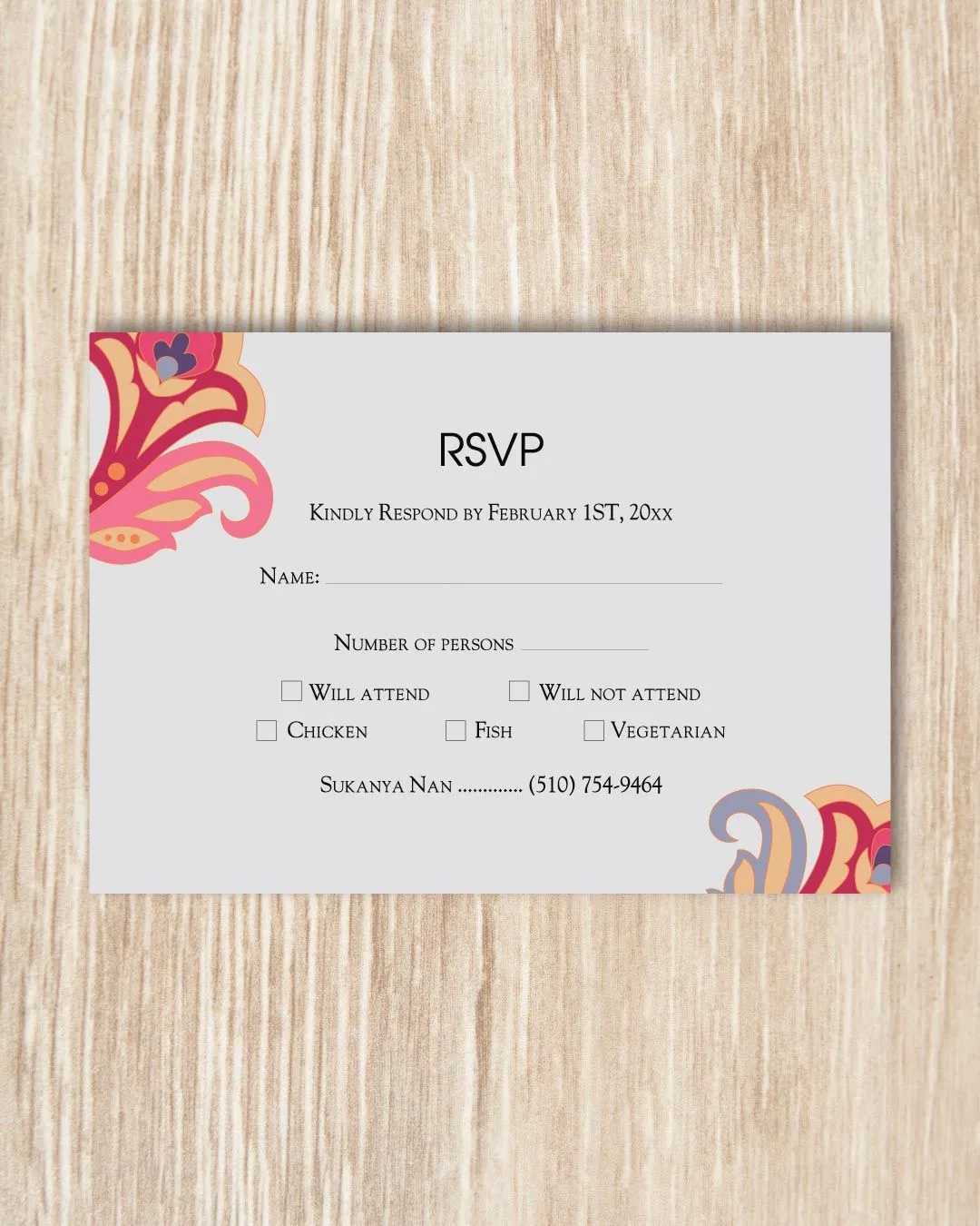 Lively Spring Flowers Indian Wedding Invitation