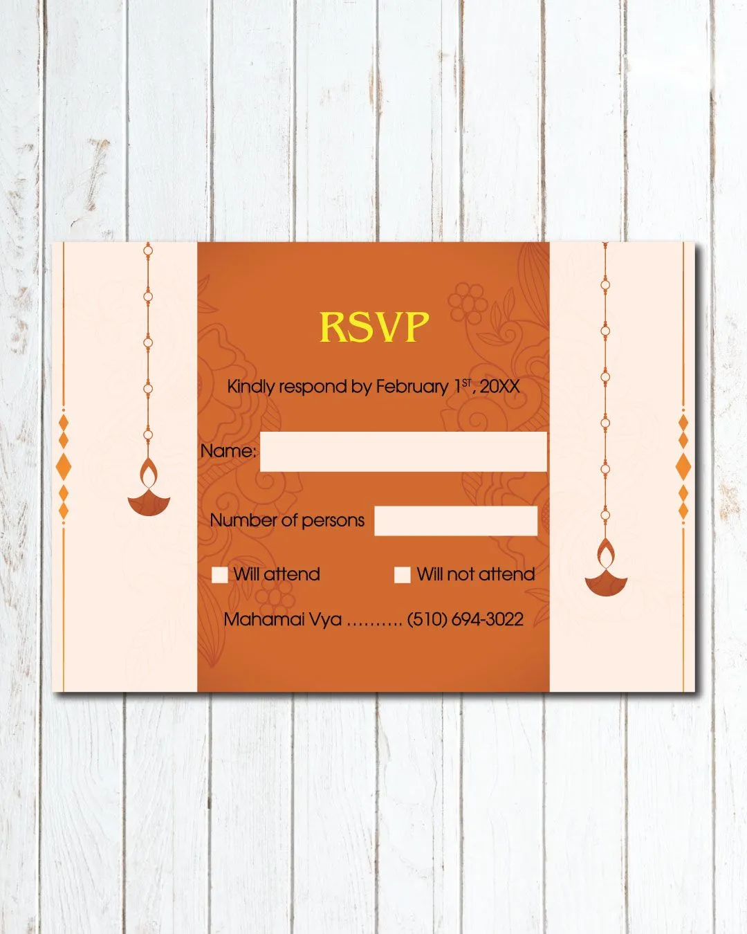 Diwali Decorative Greetin Indian Wedding Invitation