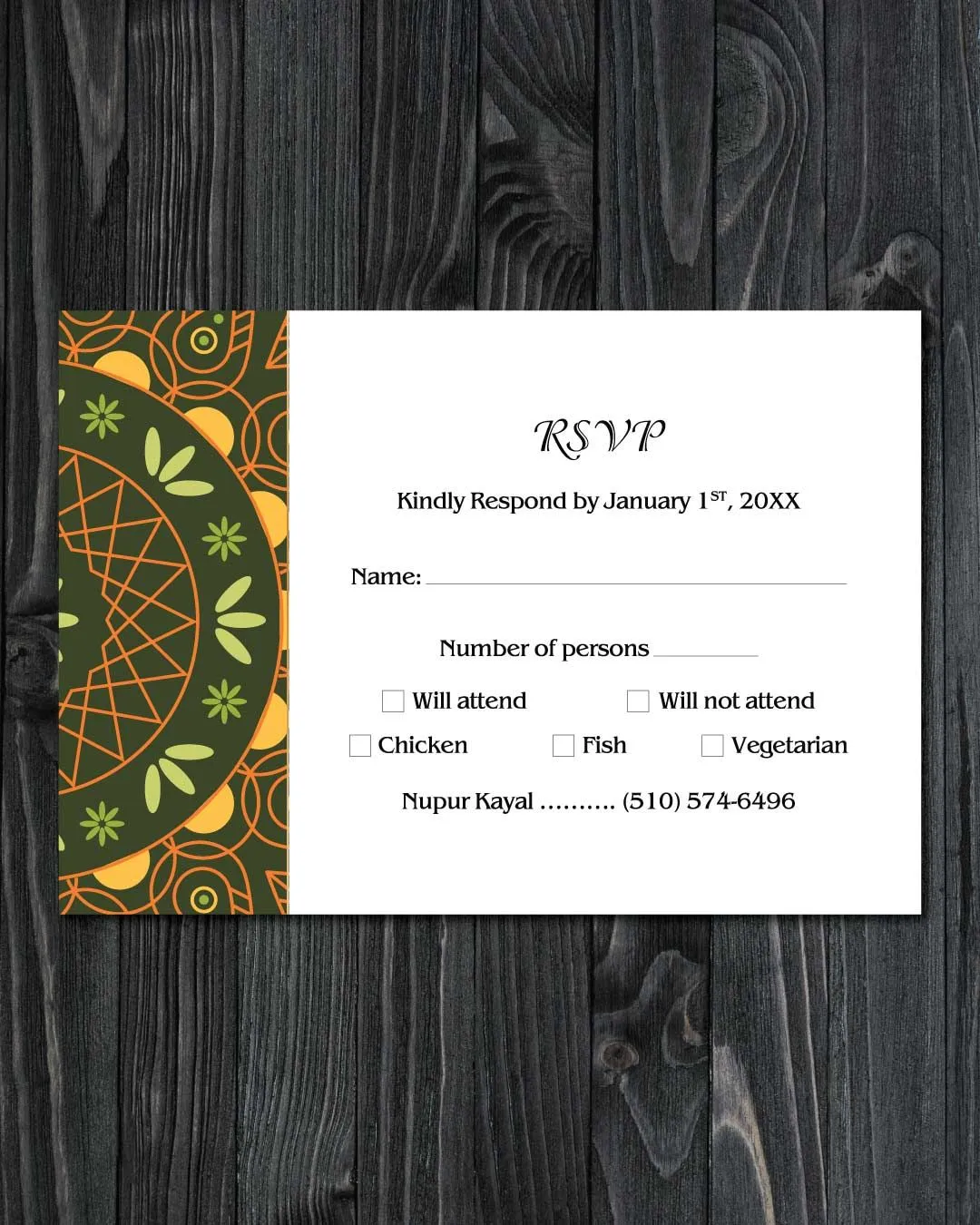 Spring Floral Mandala Indian Wedding Invitation