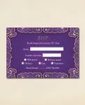Round Purple and Gold Indian Wedding Invitation