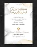 Abstract Golden Waves Simple Flat 5x7 Wedding Invitation