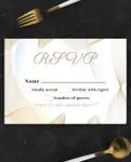 Abstract Golden Waves Simple Flat 5x7 Wedding Invitation
