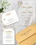 Gold Lettering Acrylic Wedding Invitation