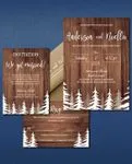Wood White Forest Simple Flat 5x7 Wedding Invitation