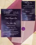 Watercolor Celestial Vellum Wrapped Vietnamese & English Wedding Invitation