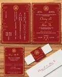 Golden Invitation Clouds Simple Flat 5x7 Wedding Invitation