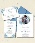 Winter Design Photo Simple Flat 5x7 Wedding Invitation