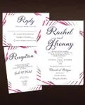 Fuchsia Lines Simple Flat 5x7 Wedding Invitation