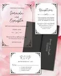 Black Vintage CornersAcrylic Wedding Invitation