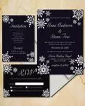 Dark Invitation Snowflakes Simple Flat 5x7 Wedding Invitation