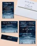 Winter Forest Simple Flat 5x7 Wedding Invitation