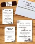 Christmas Brown Branches Simple Flat 5x7 Wedding Invitation