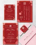 Blooming Pink Flowers Simple Flat 5x7 Wedding Invitation