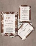 Wooden Frame Snowflakes Simple Flat 5x7 Wedding Invitation