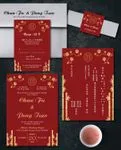 Soft Golden Bamboo Simple Flat 5x7 Wedding Invitation