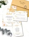 White Lily Flower Acrylic Wedding Invitation