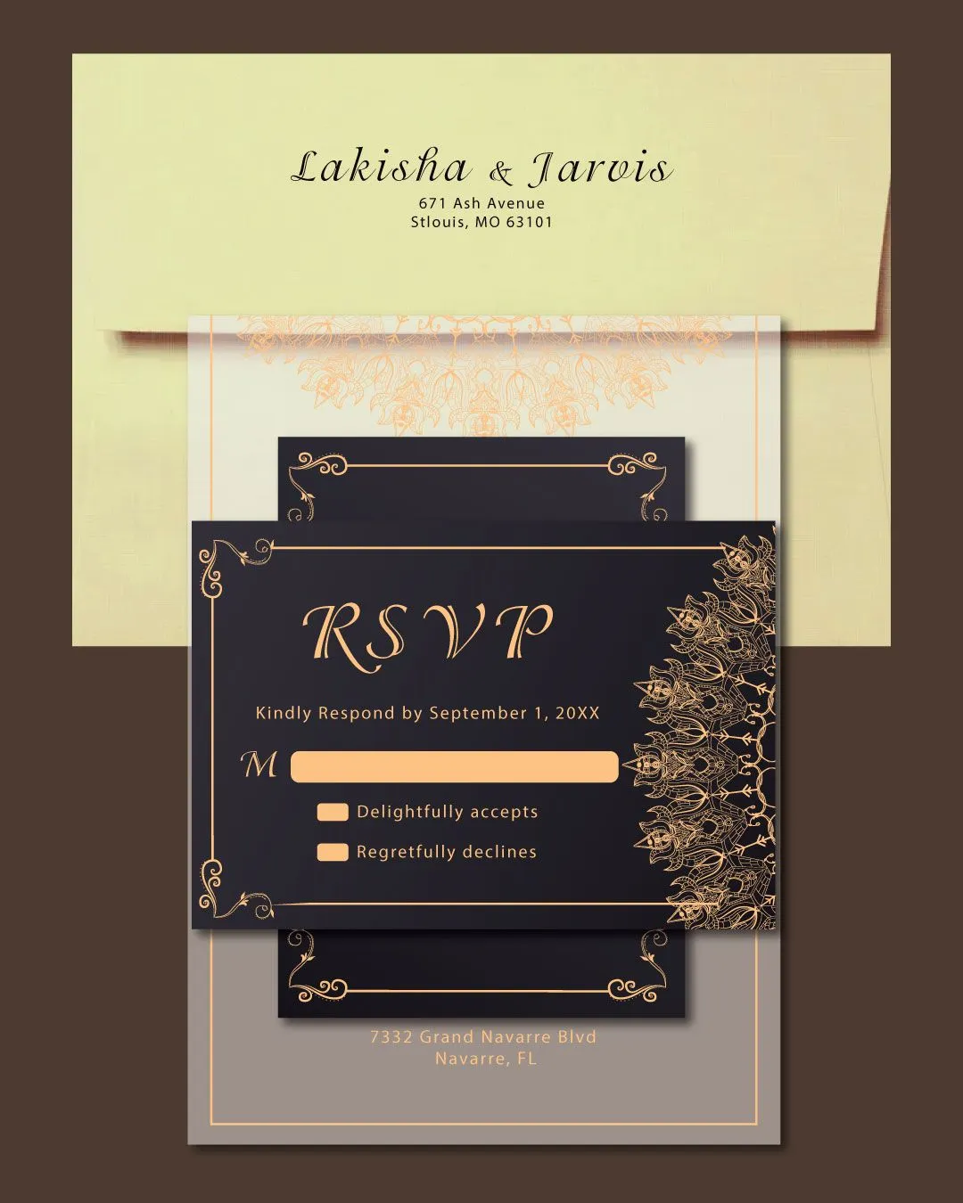 Indian Golden Mandala Acrylic Wedding Invitation