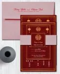 Faint Palace and Lanterns Simple Flat 5x7 Wedding Invitation