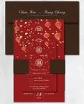 Flowers and Lanterns Swaying Simple Flat 5x7 Wedding Invitation