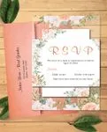 Old Pink Flowers Acrylic Wedding Invitation
