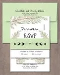 Simple Pine Branches Simple Flat 5x7 Wedding Invitation