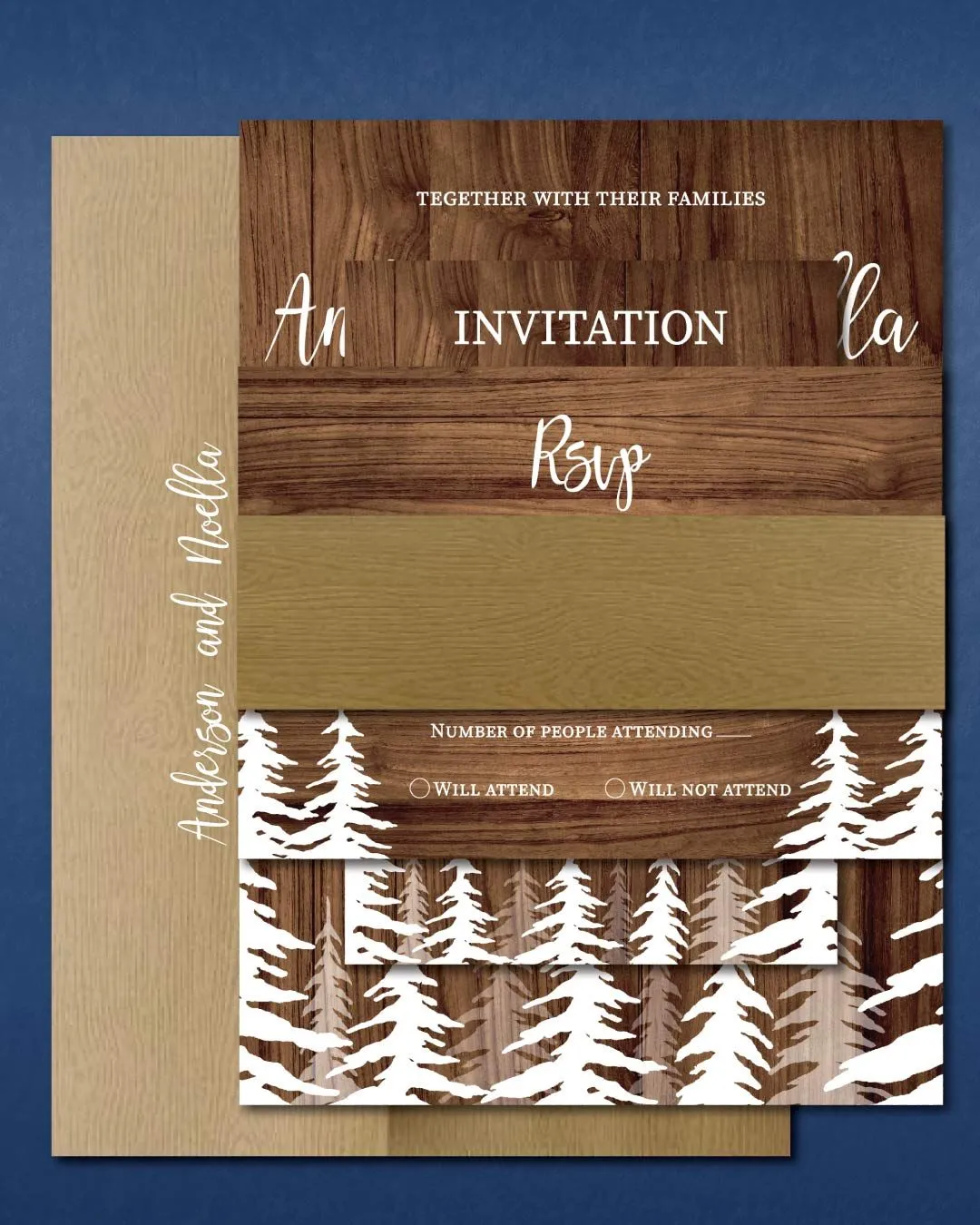 Wood White Forest Simple Flat 5x7 Wedding Invitation