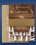Wood White Forest Simple Flat 5x7 Wedding Invitation