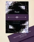 Purple Flowers Simple Flat 5x7 Wedding Invitation