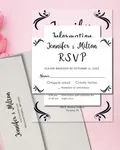Black Ornamental Corners Acrylic Wedding Invitation