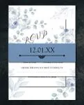 Subtle Blue Flowers Simple Flat 5x7 Wedding Invitation