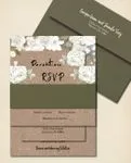 Cardboard Design Flowers Simple Flat 5x7 Wedding Invitation