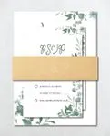 Green and Gray Leaves Simple Flat 5x7 Wedding Invitation