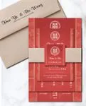 Artistic Cloud Borders Simple Flat 5x7 Wedding Invitation