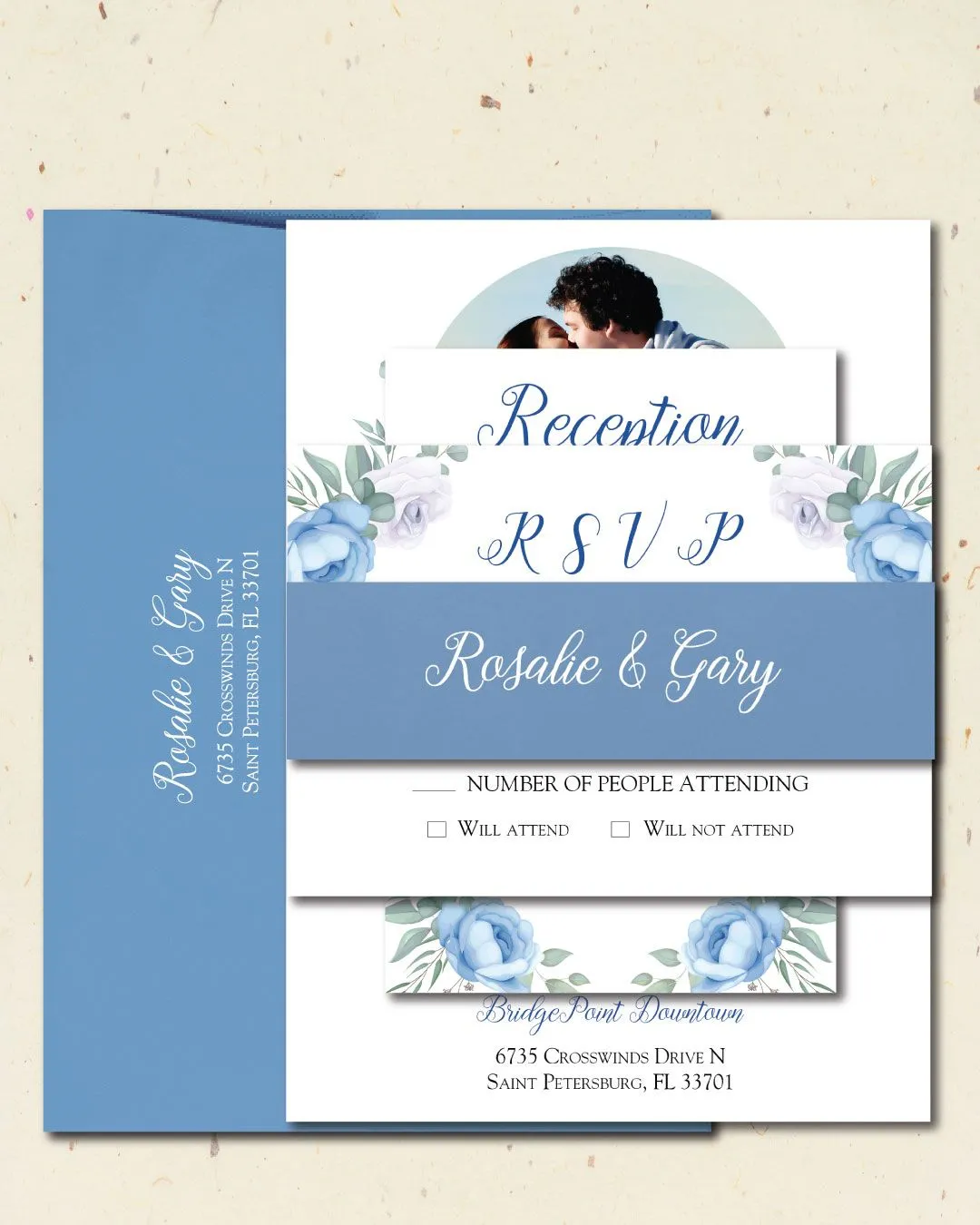 Winter Design Photo Simple Flat 5x7 Wedding Invitation