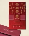 Festive Chinese Simple Flat 5x7 Wedding Invitation
